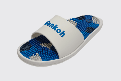 Kaiyo white blue marble - sliders front view