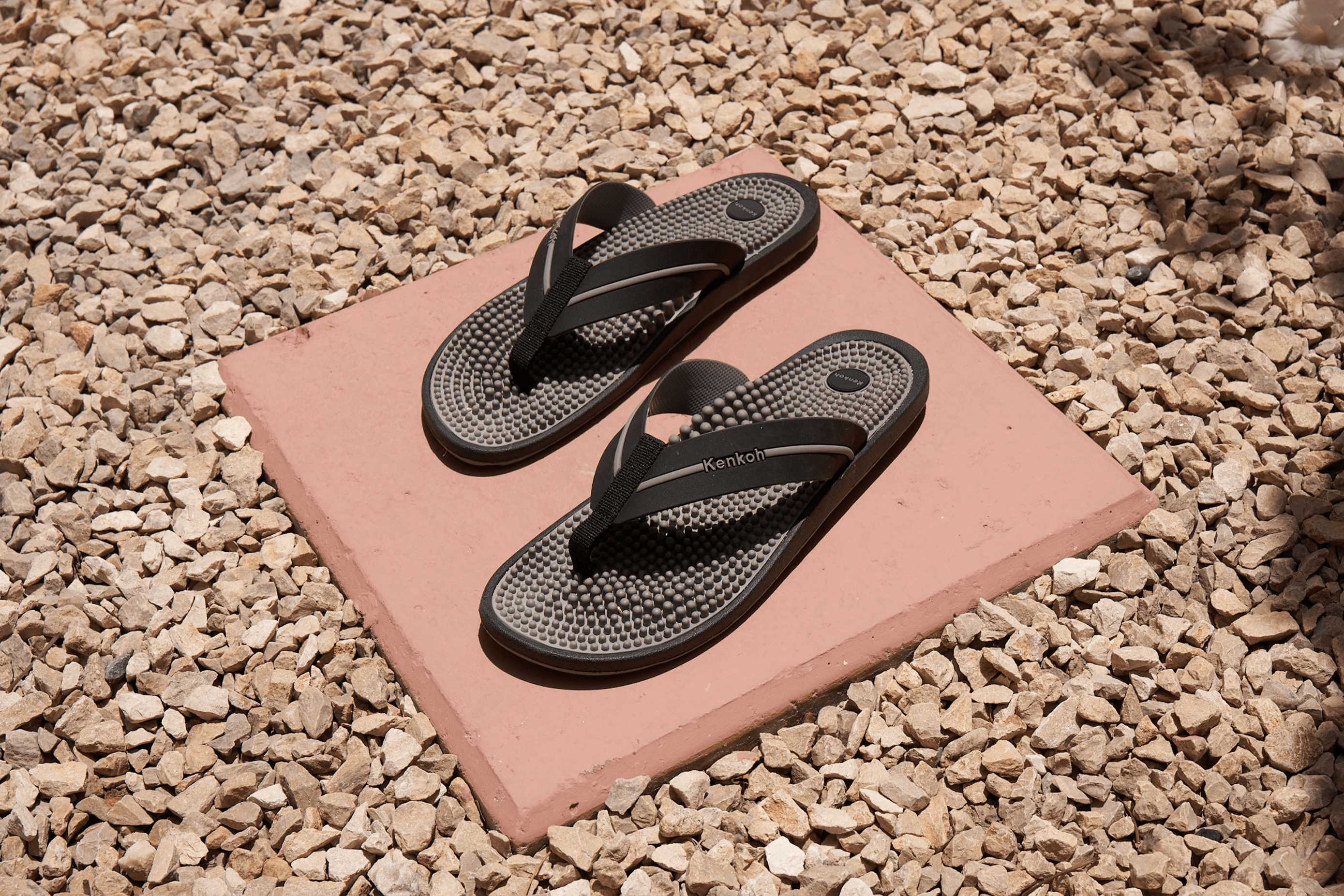 Reflexology sandals in outdoors